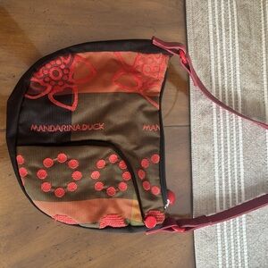 Mandarina Duck Red and Brown Shoulder Bag